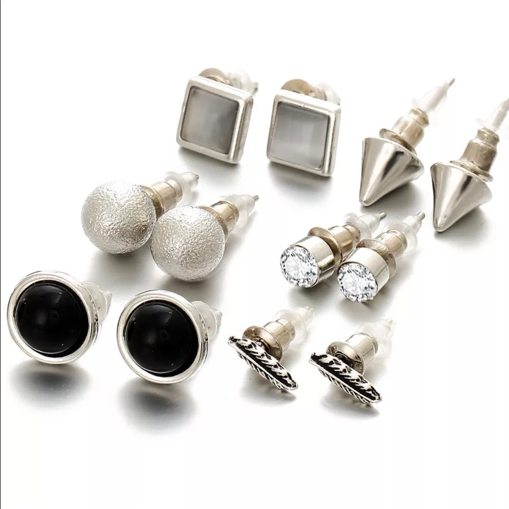 5/$25 6 pairs of earrings boho bohemian silver