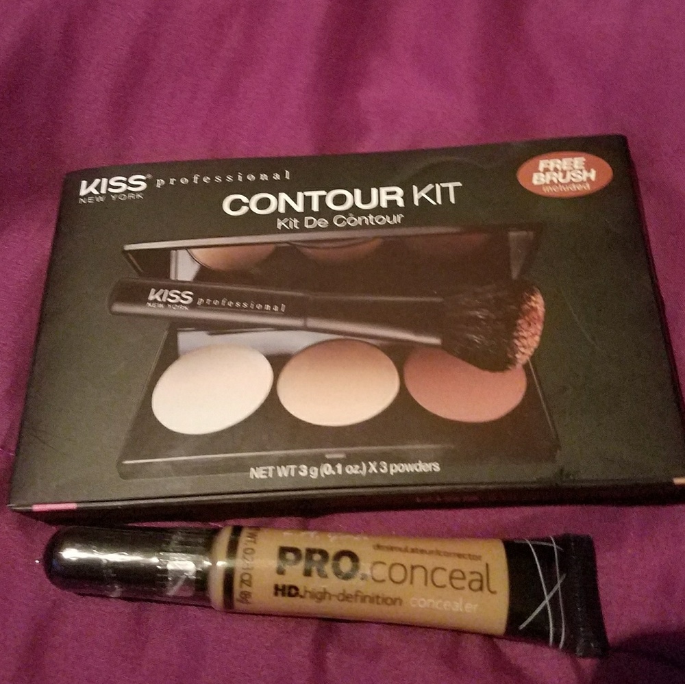 Kiss Contour Kit and pro concealer  (medium beige)