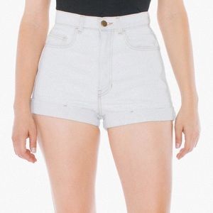 American Apparel Denim High Waist Cuff Short