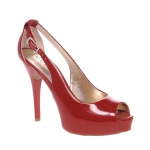 Guess Red peep toe pumps 👠
