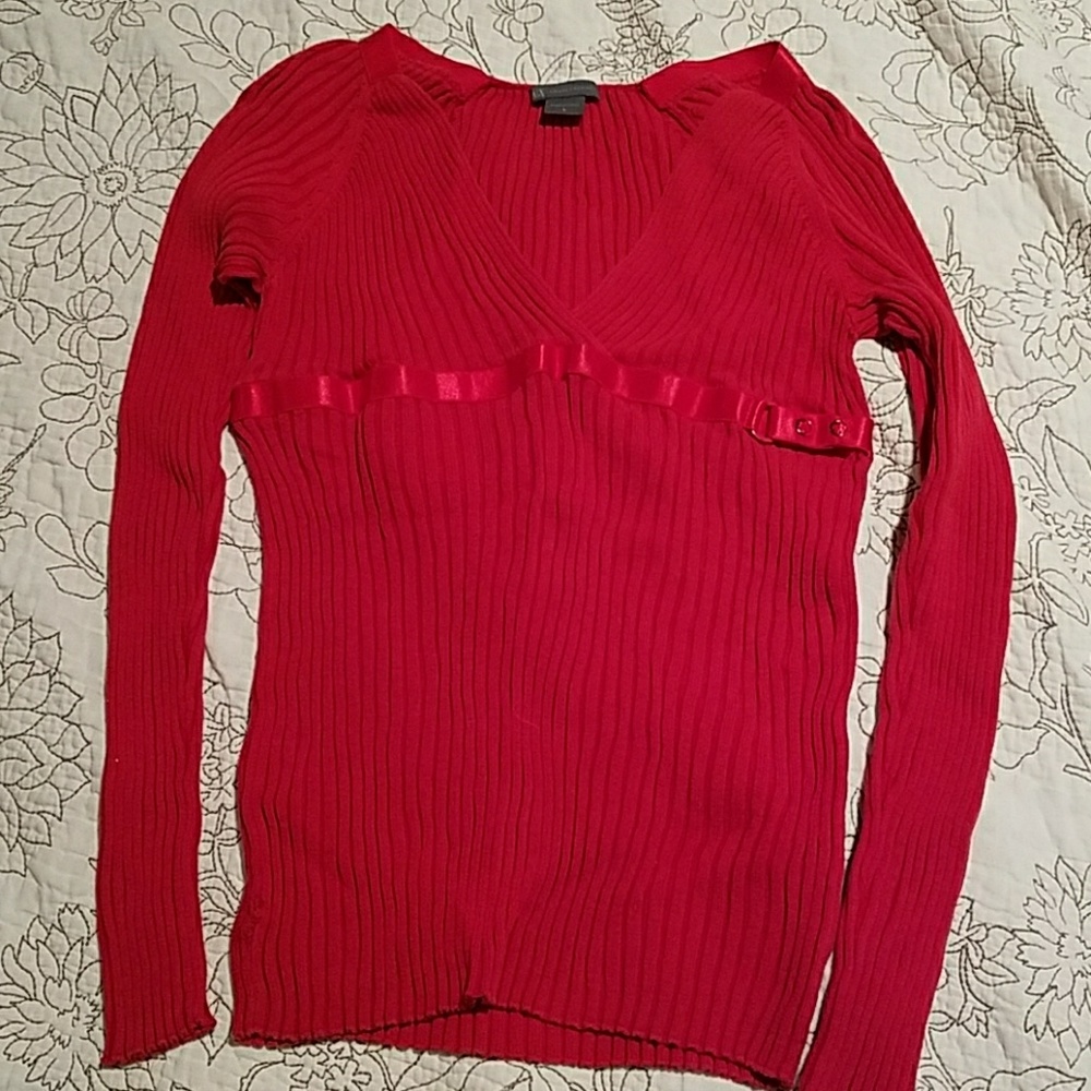 Armani Exchange red long sleeve