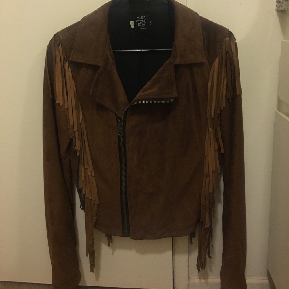 Volcom Stone Row Brown Leather Jacket
