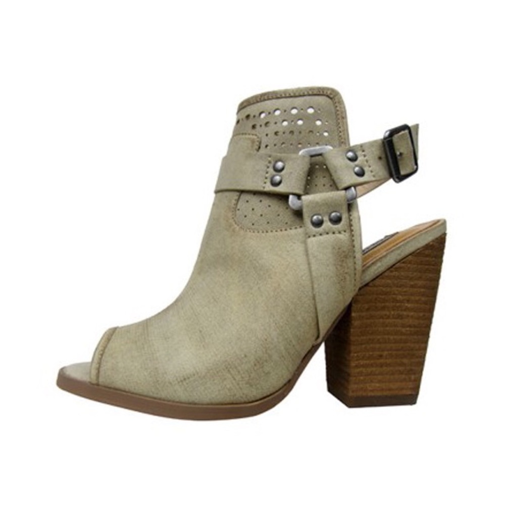Harness Peep Toe Distressed Bootie Sandals - Picture 8 of 8