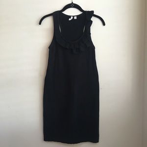 Frenchi Black Knit Tank Top Ruffle Dress
