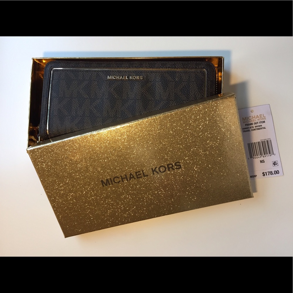 Gorgeous Mk logo brown and gold wallet