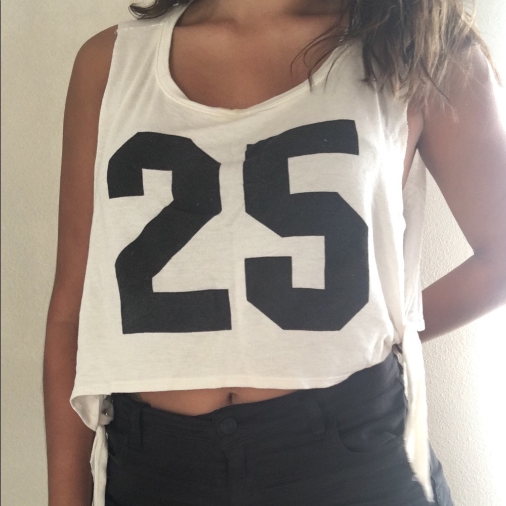 Jersey Top Sides Cut out and tied at bottom