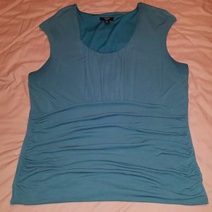 Teal Sleeveless Top with Ruching, sz. 2X