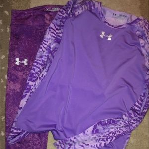 Under Armour girls purple set! Youth Medium!