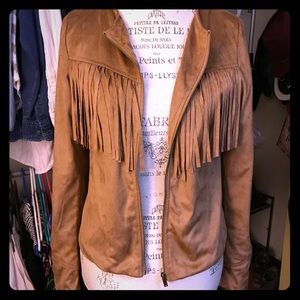 Groovy 🌈 Faux Suede Fringe Jacket