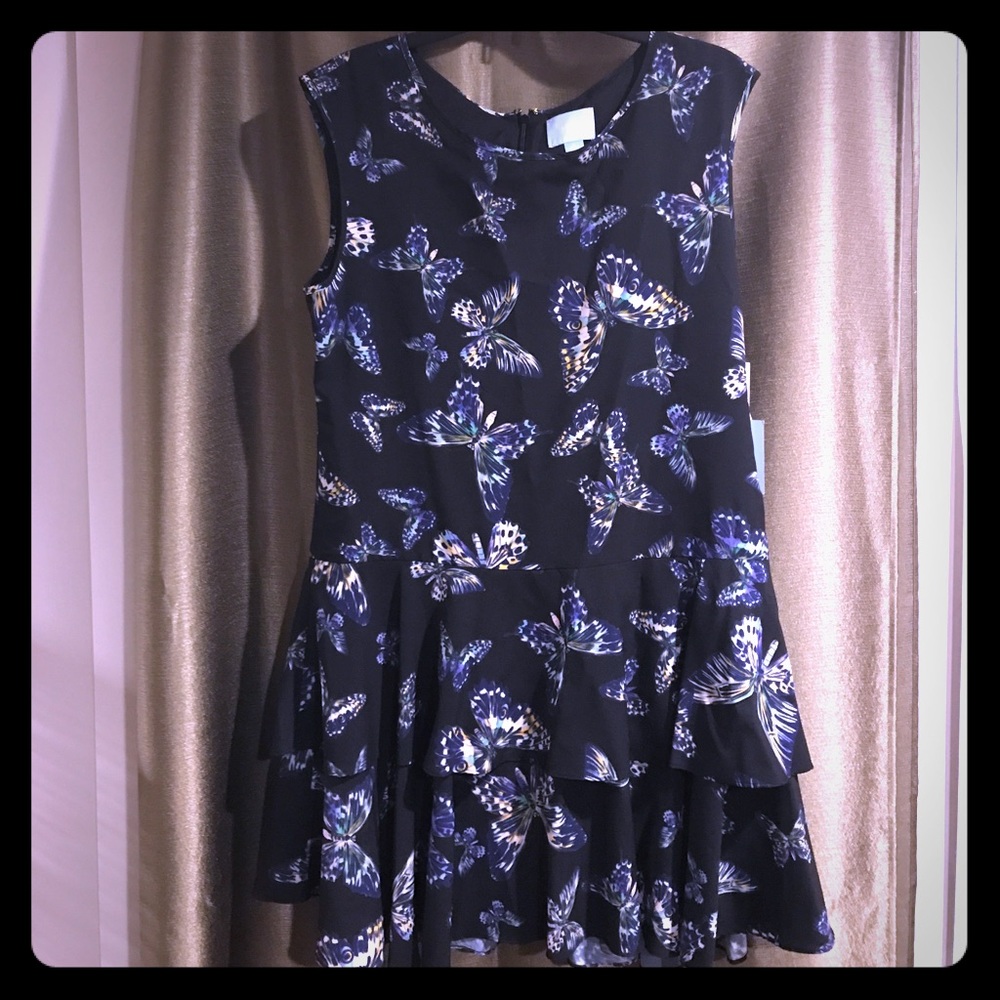 Black dress with butterflies