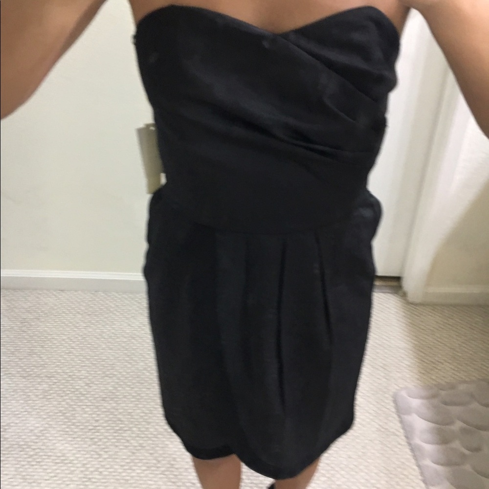 Tlh by hype lined black strapless dress XS