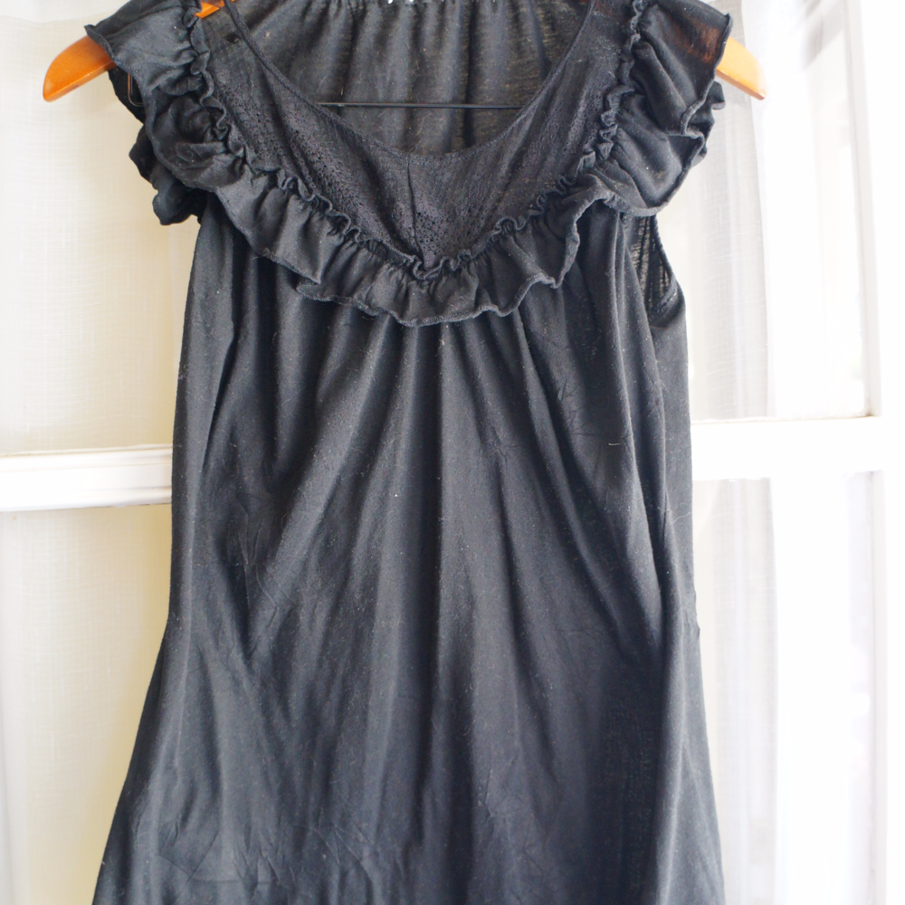 Black Ruffle Tank top