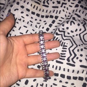 Purple bracelet with diamond studs