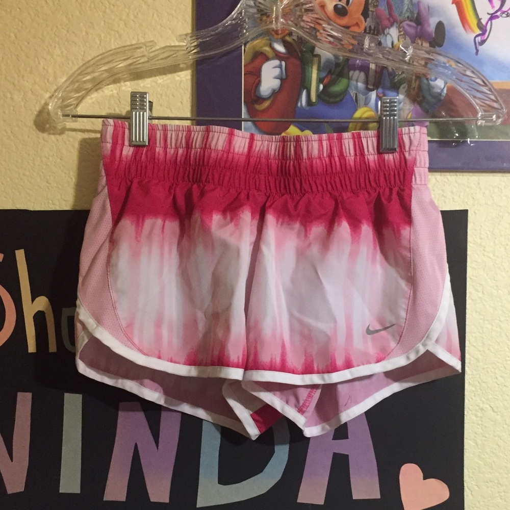Pink tie dye nike shorts