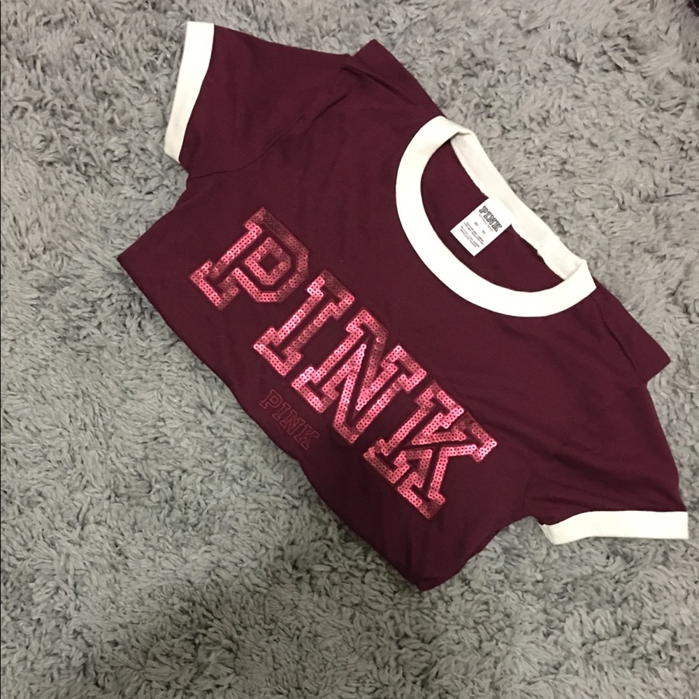 PINK XS Burgundy Tee (fits like a medium)