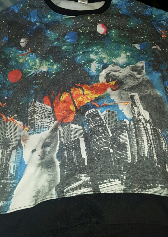 Epic space monster cats sweatshirt