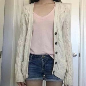 Abercrombie & Fitch Cream Knit Cardigan