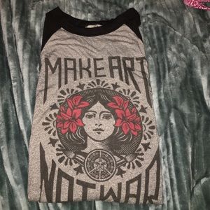 Make art not war, Obey baseball tee ❤️
