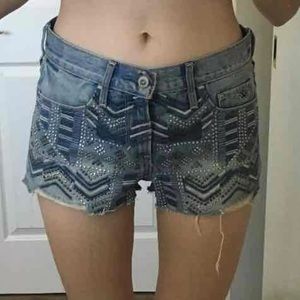 Hollister High Waisted Studded Denim Shorts