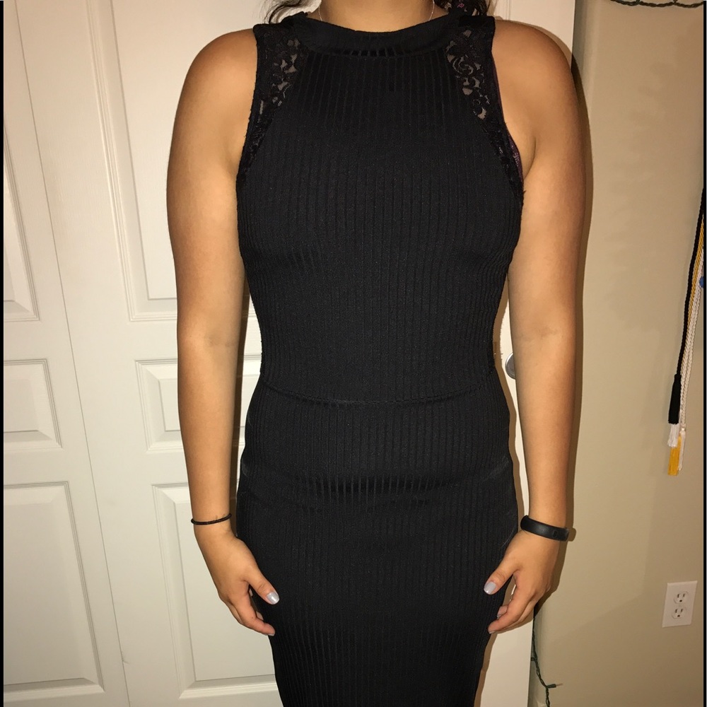 Black Material Girl Midi Dress