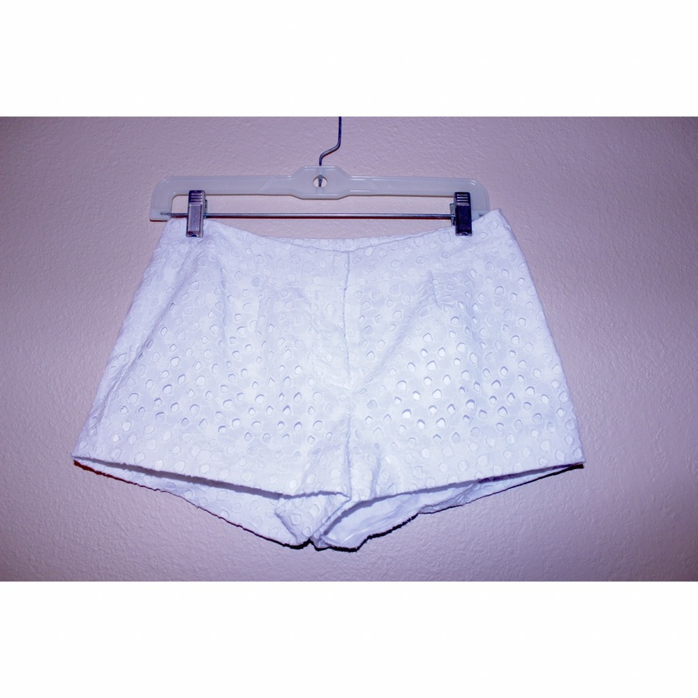 Eyelet White Shorts