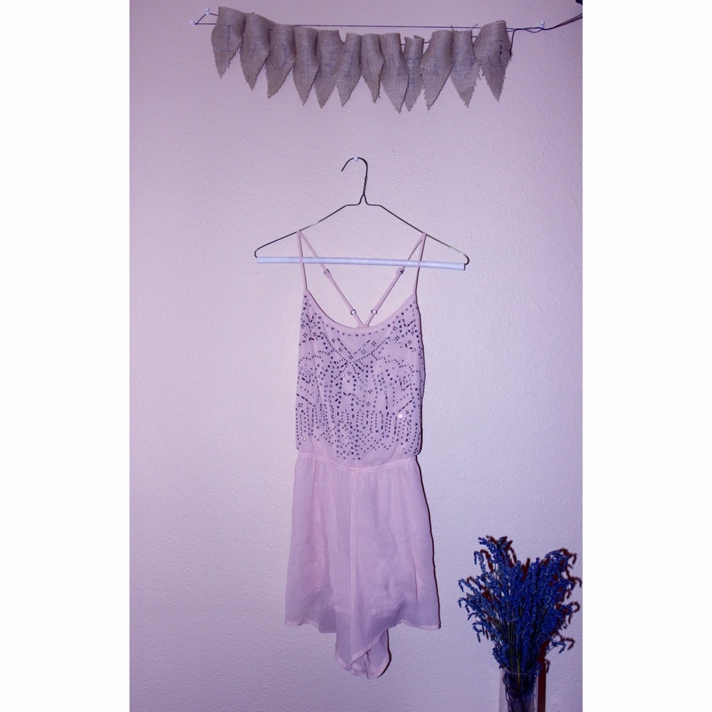 Blush Pink Embellished Romper