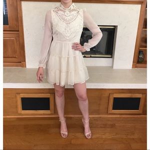Off White Victorian Style Mini Dress