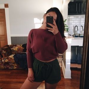 LA Hearts Cropped Ribbed Sweater