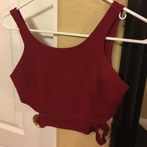 Maroon Crop Top