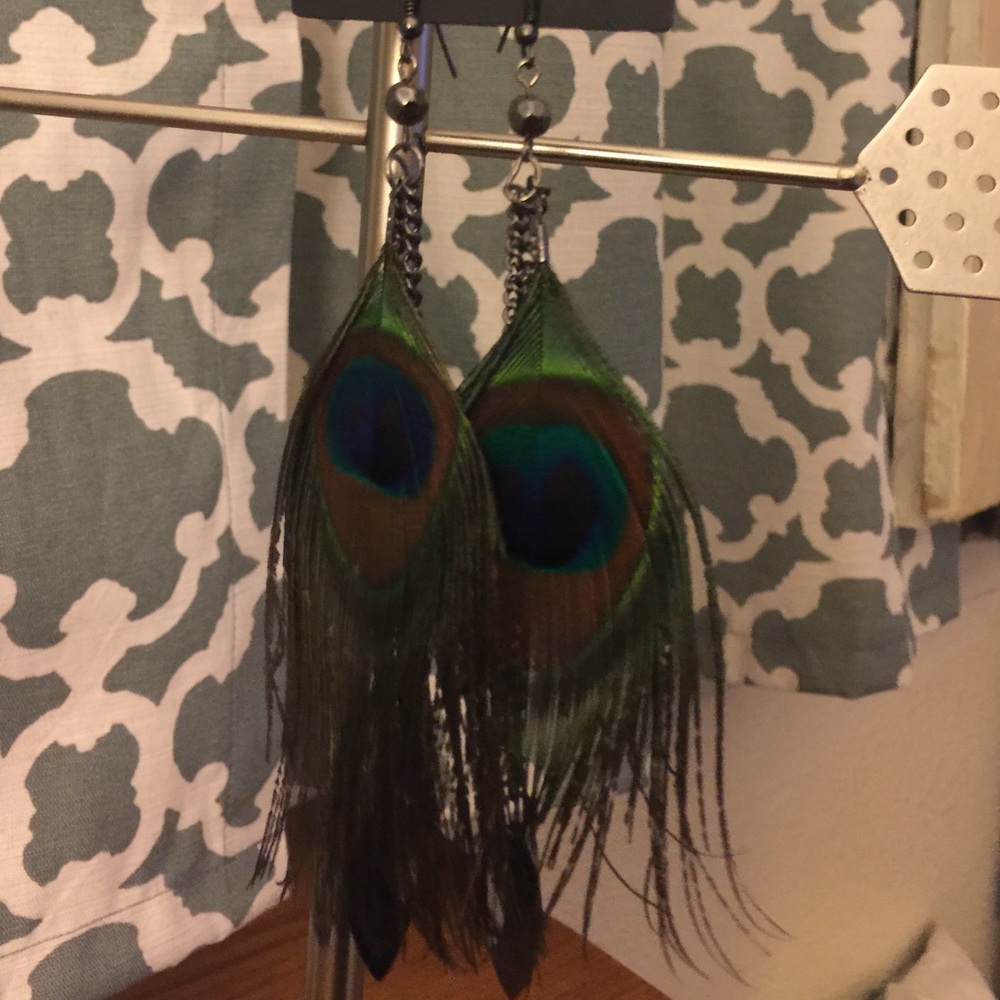 Full Tilt Feather & Silver Earrings