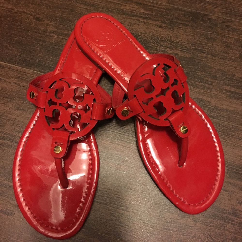 Tory Burch Miller Sandals in red patent