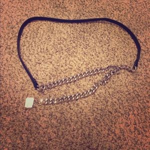 Black & silver tone belt