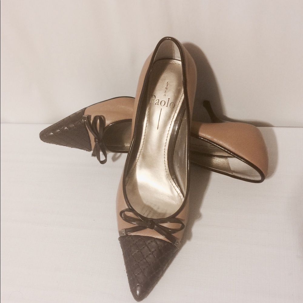 Paola Tan & Chocolate Brown Heels - Picture 6 of 8