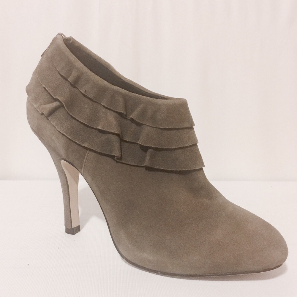 Kelsi Dagger "Dorothy" Olive Suede Booties