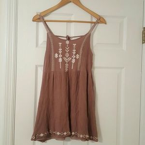 Brown spaghetti strap dress