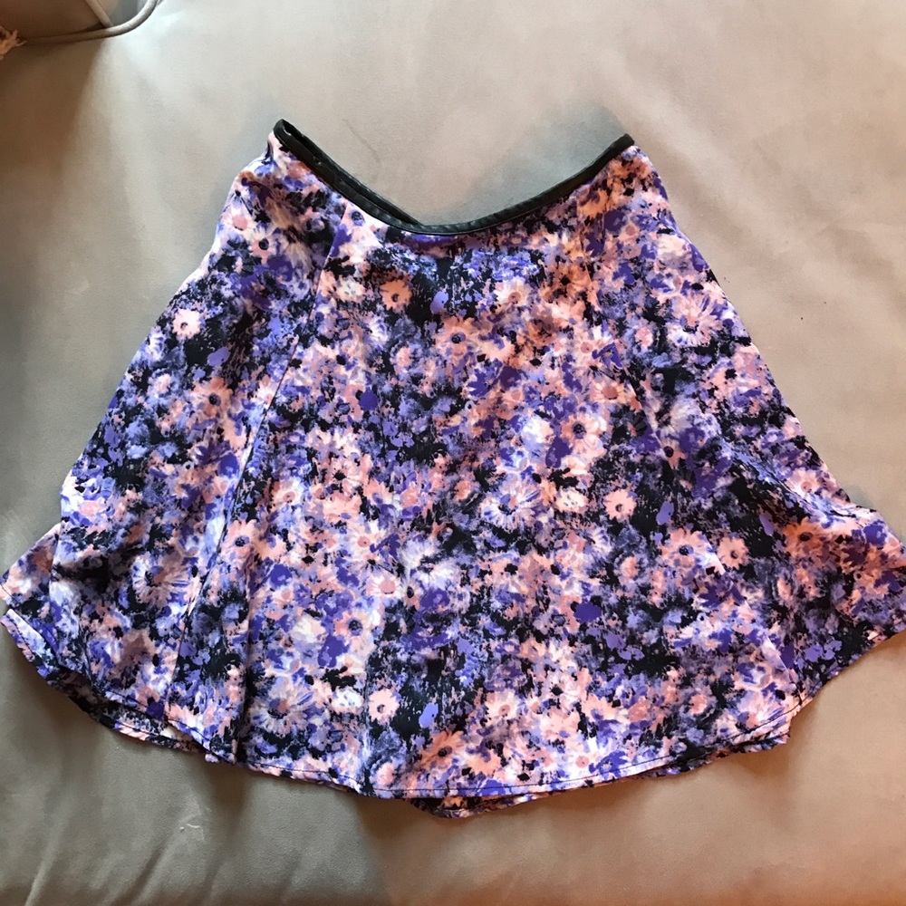 Lilac printed A-line skirt