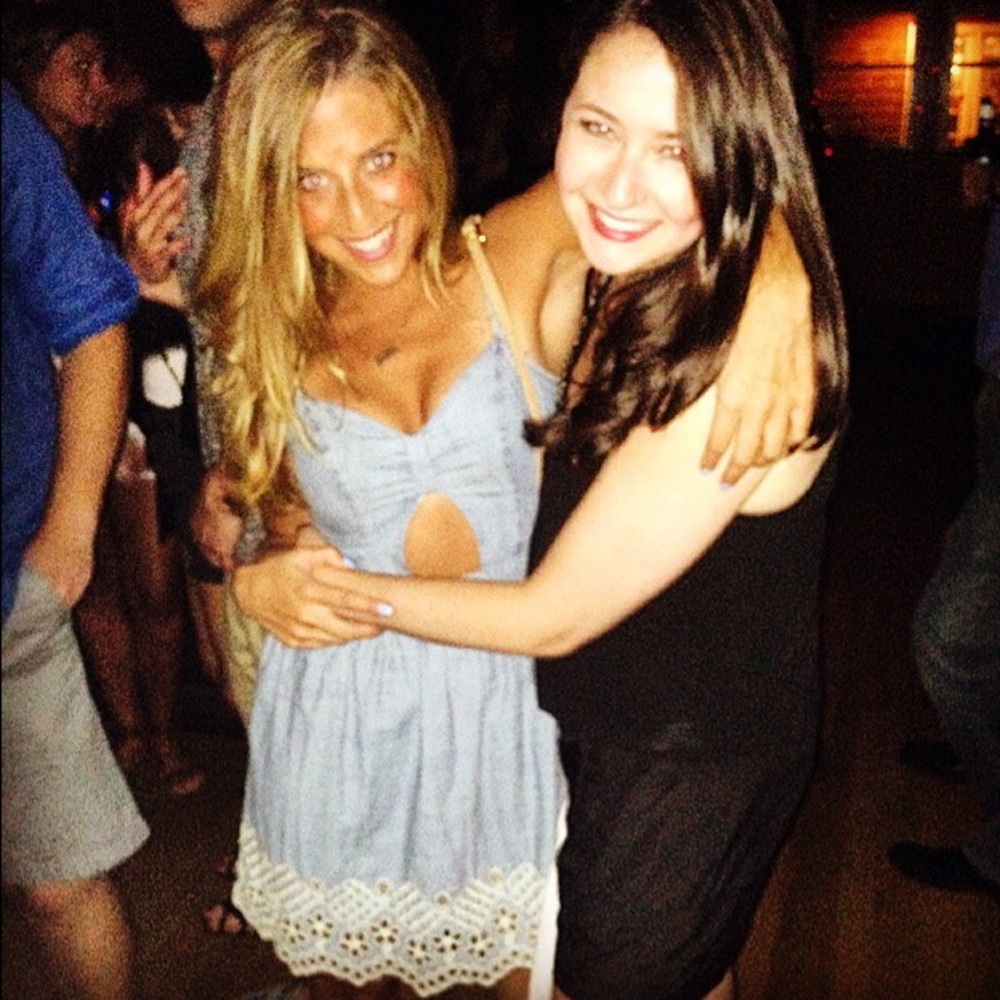 Denim bustier dress with key hole cut out