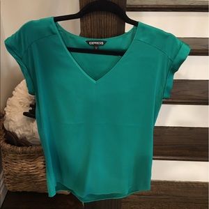 Emerald green silky express blouse