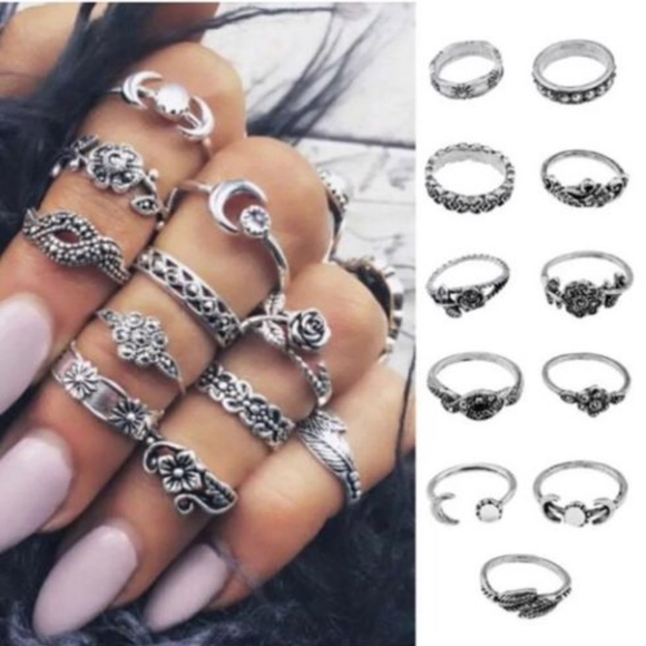 1 Left**11pc. Midi/Knuckle  Ring Set - Picture 2 of 3
