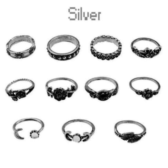 1 Left**11pc. Midi/Knuckle  Ring Set - Picture 3 of 3