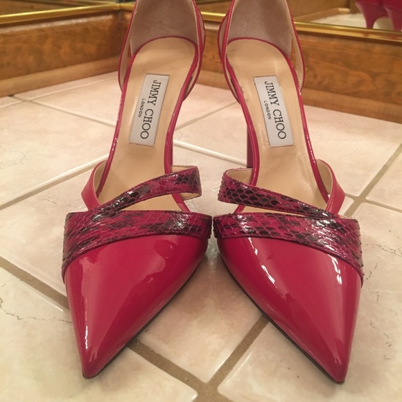 Jimmy Choo Shoes - JIMMY CHOO PUMPS HOT PINK SNAKESKIN SIZE 38