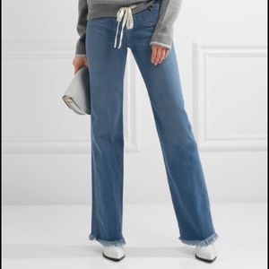CHLOÉ | Frayed high-rise wide-leg jeans
