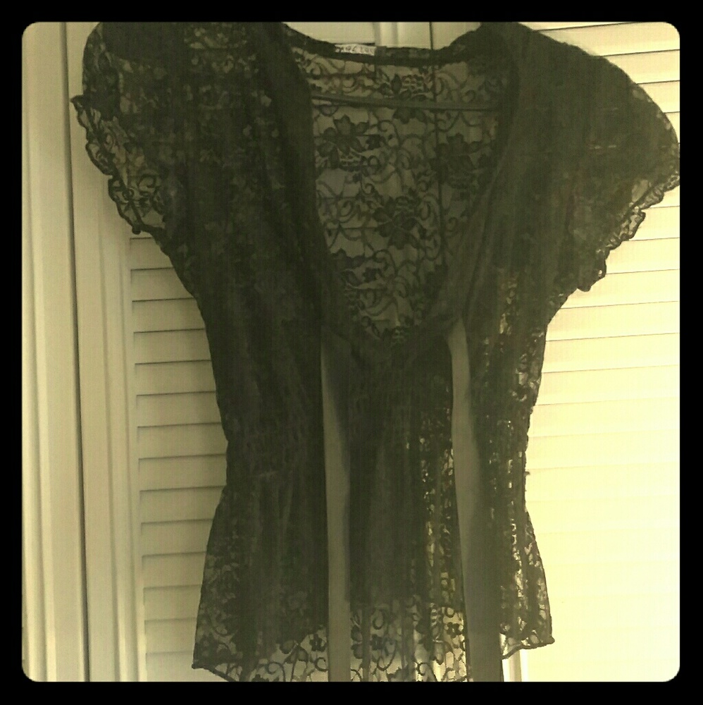 Black cover up shirt