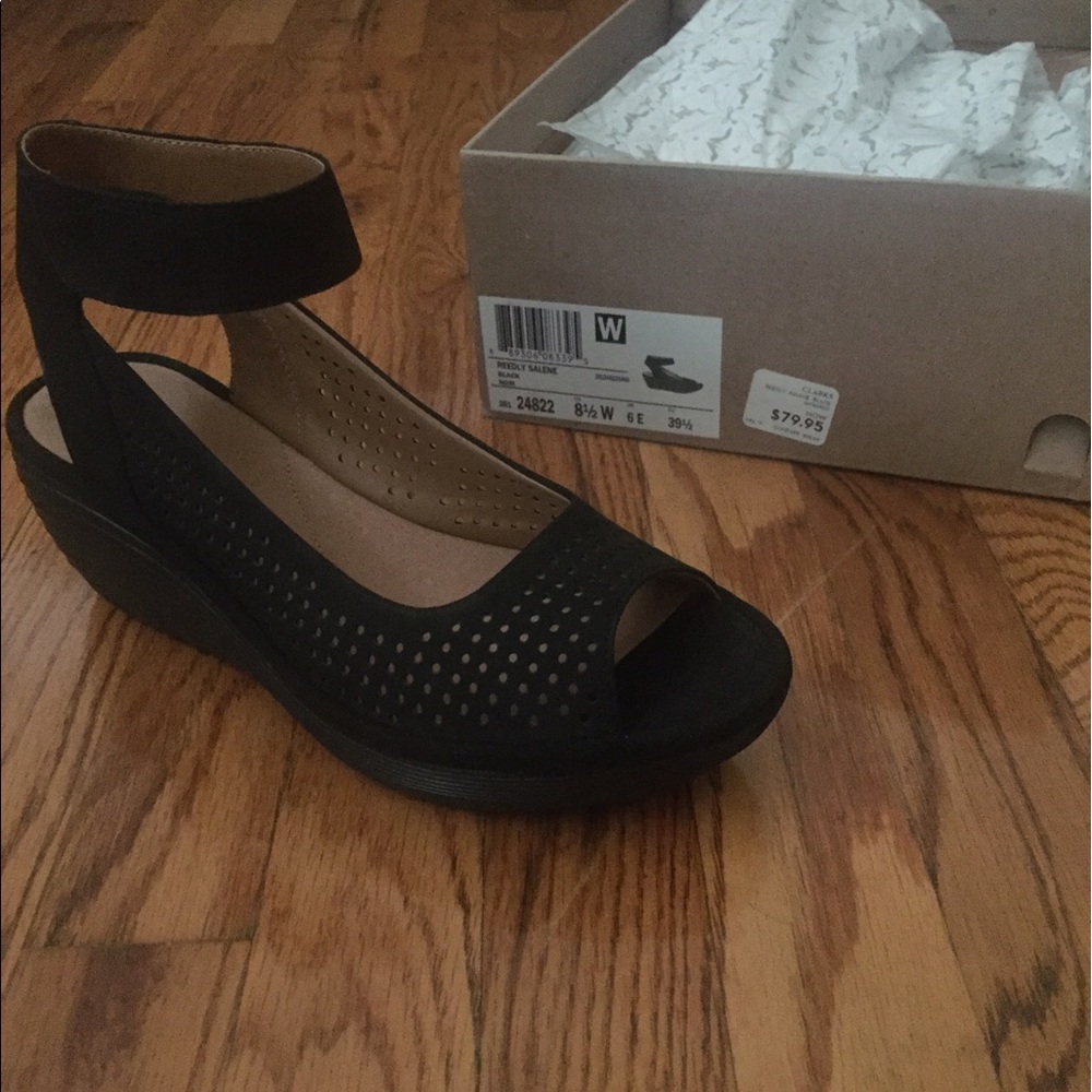 Clarks reedly salene black 8.5 w nwt
