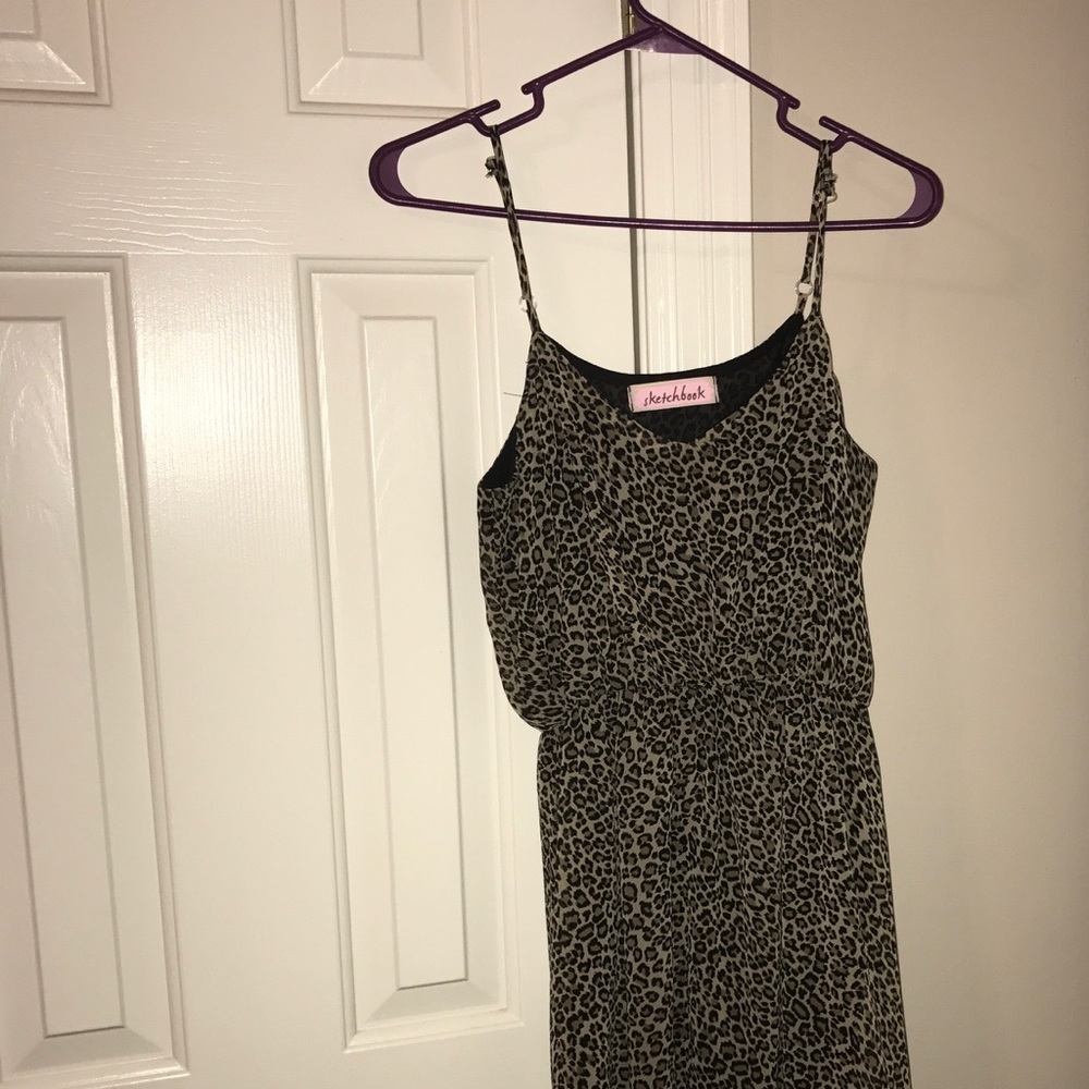 Cheetah leopard print high low dress by sketchbook