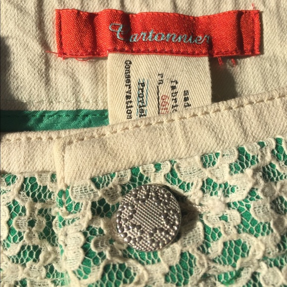 Anthropologie Cartonnier cream/Kelly lace shorts - Picture 7 of 16