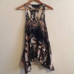 ALL SAINTS 100% silk razor back