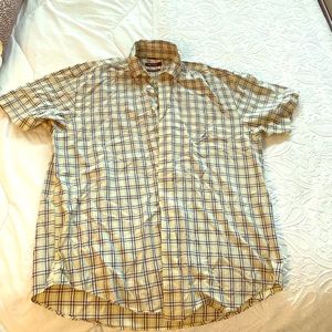 Náutica men's dress shirt. Pale yellow and navy