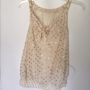 Women's gold polkadot top