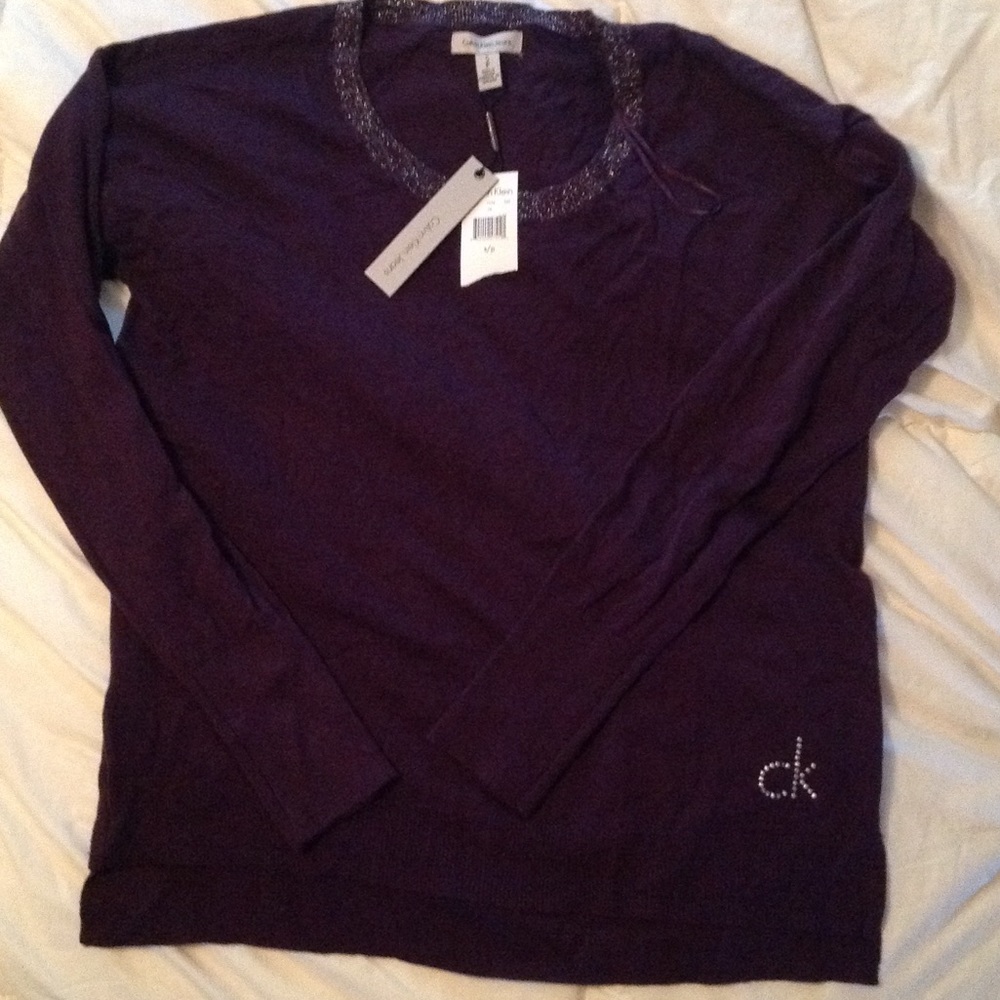 NWT Calvin Klein light weight purple sweater
